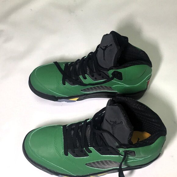 🛑Nike AIR JORDAN 5➕🆒 SNEAKERS Apple Green SHOES Oregon Duck Retro 💸BUY NOW‼️ - Picture 15 of 16